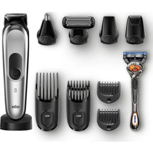 MGK 7020 Erkek Bakım Kiti AutoSense Teknoloji Çelik Başlık Gümüş&Siyah Kablosuz Islak&Kuru 10in1 Şekillendirici + Gillette Hediye