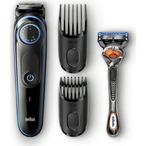 BT 5040 Kablosuz Saç & Sakal Şekillendirici - Siyah/Mavi Kablosuz + Gillette Fusion