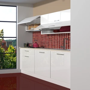 Style 160 MDF Hazır Mutfak Dolabı - Tezgah Dahil - Parlak Beyaz