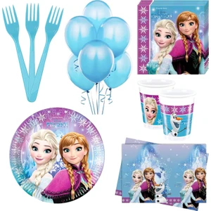 Elsa Karlar ülkesi 24 Kişilik Doğum Günü Seti malzemeleri Parti Paketi