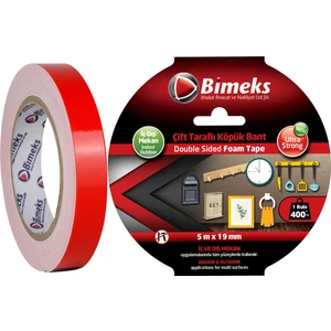 Çift Taraflı Extra Güçlü Köpük Montaj Bandı - 5 Mt X 19 Mm
