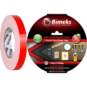 Çift Taraflı Extra Güçlü Köpük Montaj Bandı - 10 Mt X 19 Mm