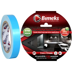 Çift Taraflı Extra Güçlü Köpük - Ayna Montaj Bandı - 5 Mt X 19 Mm
