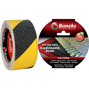 Sarı/Siyah Kaydırmazlık Bandı - 5 Mt X 50 Mm