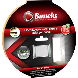 Epdm Kauçuk Kapı Pencere Bandı 5Mmx10Mmx5Mt Siyah