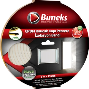 Epdm Kauçuk Kapı Pencere Bandı 7Mmx15Mmx5Mt Beyaz