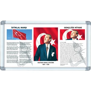 Alüminyum Çerçeve Seti 3 Adet Mustafa Kemal Atatürk Temalı 45X90 Ölçülerinde