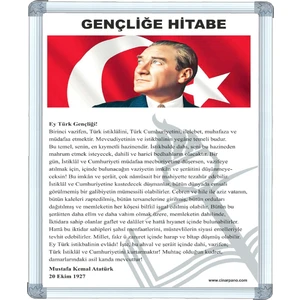 Abc 50X70 Cm Alüminyum Çerçeve Atatürk'Ün Gençliğe Hitabesi