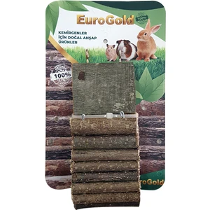 Doğal Ahşap Kemirgen Merdiveni Tek Platformlu 7x30cm