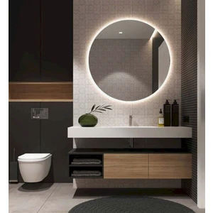 Ayna Fabrikası Beyaz Led Işıklı Yuvarlak Ayna 70 cm Çapında