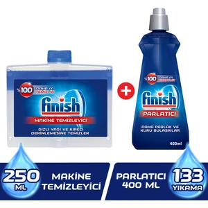 Bulaşık Makinesi Temizleyici Sıvı 250 ml + Finish Parlatıcı 400 ml