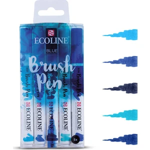 Ecoline Brush Pen 5'Li Set Mavi Tonlar