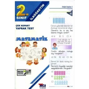 Açı Yayınları 2. Sınıf Matematik Çek Kopart Yaprak Test