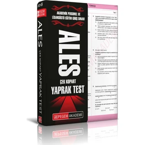 Pegem Akademi Yayıncılık 2018 ALES Çek Kopar Yaprak Test