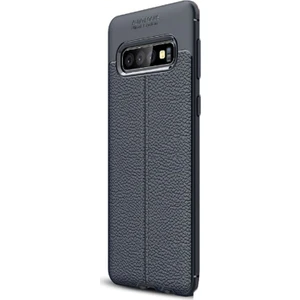 Case Street Samsung Galaxy S10 Kılıf Niss Silikon Deri Görünümlü Lacivert