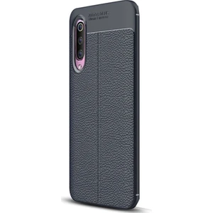 Case Street Xiaomi Mi 9 Kılıf Niss Silikon Deri Görünümlü Lacivert