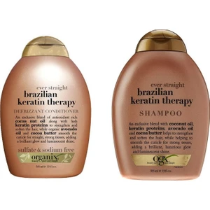 OGX Brazilian Keratin Şampuan 385 ml + Saç Kremi 385 ml