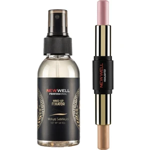 New Well Makyaj Sabitleyici Fixator 100 ml + New Well Stıck Hıghlıghter