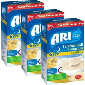 Arı Mama Sütlü 7 Tahıllı Gece Sütlü Pirinç Unu 500 gr x 3 Adet