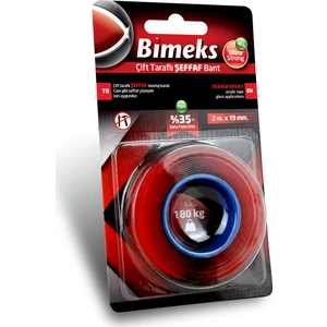 Çift Taraflı Şeffaf Montaj Bandı 2 m X 19 mm 180 Kg