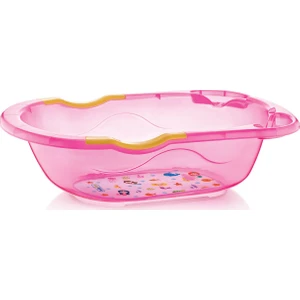 Babyjem Giderli Desenli  Şeffaf Banyo Küveti Pembe