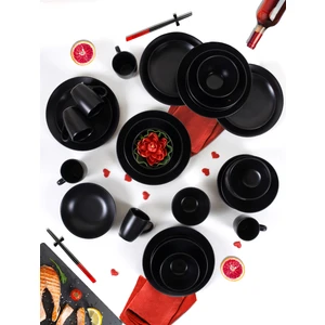 6 Kişilik 30 Parça Rodos Mat Siyah Yemek Takımı