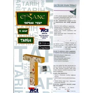 Açı Yayınları 10. Sınıf Tarih Çek Kopar Yaprak Test