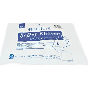 Şeffaf HDPE Tek Kullanımlık Poşet Eldiven - 100 Adet