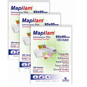 250 Mic Id 65 X 95 Mm Parlak Laminasyon Filmi