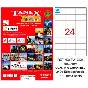 TW-2324 70x35 mm Laser Etiket 100 Ad.