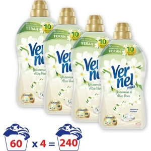 Max Konsantre Çamaşır Yumuşatıcısı Taze Yasemin & Aloe Vera 1440 ml 4'Lü Set