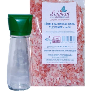Lokmanavm Tuz Karabiber Değirmeni Yeşil + Himalaya Çakıl Tuz Pembe 250 gr
