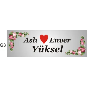 Yüksel Kırtasiye Kişiye Özel Kapı İsimliği Aliminyum G3 Model