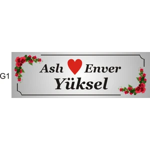 Yüksel Kırtasiye Kişiye Özel Kapı İsimliği Aliminyum G1 Model