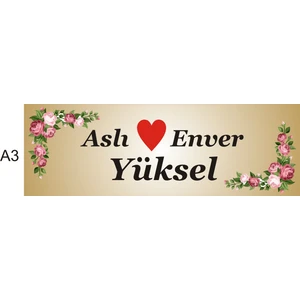 Yüksel Kırtasiye Kişiye Özel Kapı İsimliği Aliminyum A3 Model
