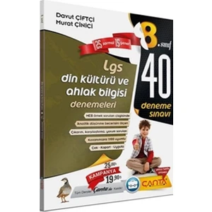 Çanta Yayınları 8. Sınıf LGS Din Kültürü ve Ahlak Bilgisi 40 Deneme