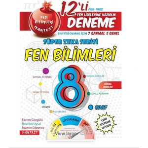 Nartest Yayınevi 8. Sınıf Nar Fen Bilimleri 12 Deneme Sınavı (7 Sarmal + 5 Genel)