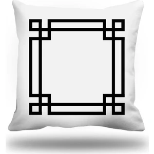 Yunananahtarı Dekoratif Kırlent Kılıfı