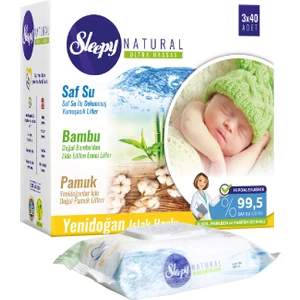 Yenidoğan Islak Havlu Pamuklu Bambu Kapaklı 3x40 (120 Yaprak)