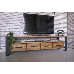 Masif Ahşap Çekmeceli Tv Ünitesi 45x180X55 cm