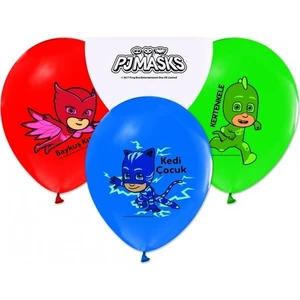 Balon 4+1 Pj Masks Baskılı 12 Li (1 Paket 12 Adet)