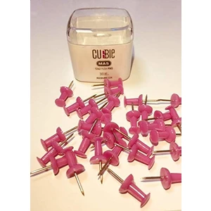 Cubbie Pembe Harita Çivisi 30 Adet Renkli Raptiye Ofis Kullanımı İçin