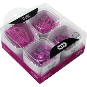 Mas 1286 Ataş + Kıskaç(Klips) + Harita Çivisi Cubbie 4 Lü Pembe