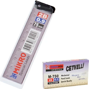 0.9 Versatil Kalem Ucu Min Cetvelli 0.9 Mm 2B 75Mm M-750 Cm09 24 Lü (1 Paket 24 Tüp)