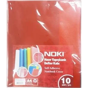 Hazır Kaplık Kitap Kabı Yapışkanlı 10 Lu Buzlu Kırmızı 60174-10 (1 Paket 10 Adet)
