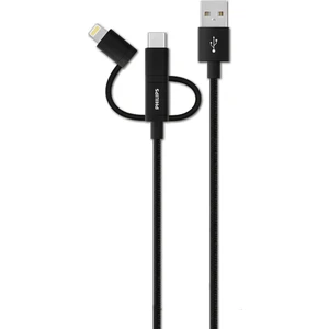 DLC2608BK Lightning & USB C  - Örme Şarj & Data Kablo