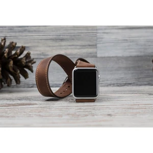 Apple Watch Uyumlu Deri Çift Tur Kordon 42/44mm-G2
