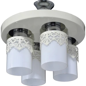 4'lü Yuvarlak Tepsi Taçlı Krem