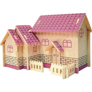 Ahşap 3D Maket Mor Ev