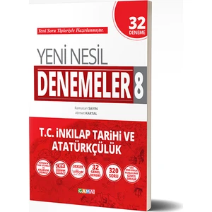 Gama Yayınları 8. Sınıf LGS T.C. İnkılap Tarihi ve Atatürkçülük Yeni Nesil 32 Deneme